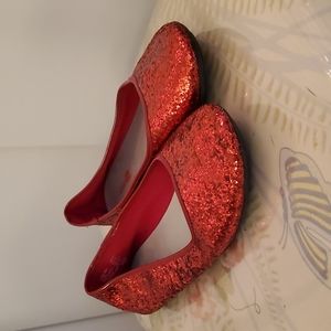 Red Sparkly Flats